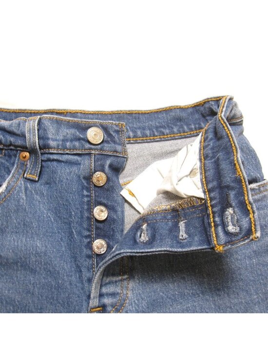 Levi's 501 Skinny Jeans Sz 27x24 High Waisted Button Fly Distressed Raw Hem - Picture 8 of 10